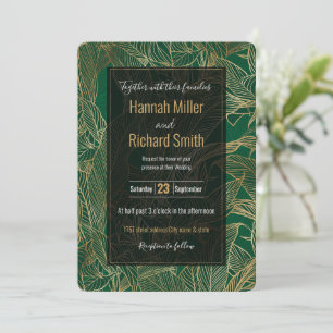 Botanisches Design der modernen Green Gold Foliage