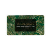 Botanisches Design der modernen Green Gold Foliage Adressaufkleber (Vorne)