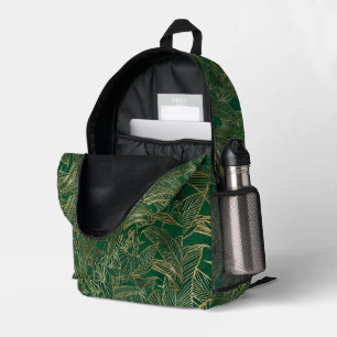 Botanisches Design der modernen Green Gold Foliage Bedruckter Rucksack