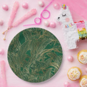 Botanisches Design der modernen Green Gold Foliage Pappteller (Party)