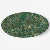 Botanisches Design der modernen Green Gold Foliage Pappteller (Schrägansicht)