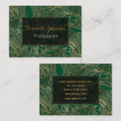 Botanisches Design der modernen Green Gold Foliage Visitenkarte (Vorne/Hinten)