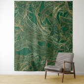 Botanisches Design der modernen Green Gold Foliage Wandteppich (Beispiel)
