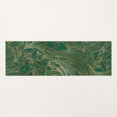 Botanisches Design der modernen Green Gold Foliage Yogamatte (Rückseite (Horizontal))