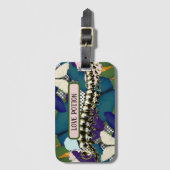 Botanisches Design der Schädelkugel Gepäckanhänger (Vorderseite Vertikal)