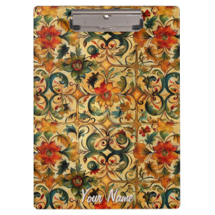 Botanisches Design des Goldenen Zeitalters Klemmbrett