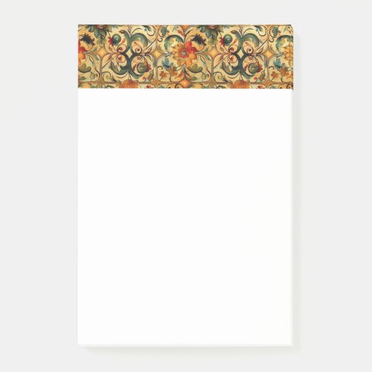 Botanisches Design des Goldenen Zeitalters Post-it Klebezettel (Vorderseite)