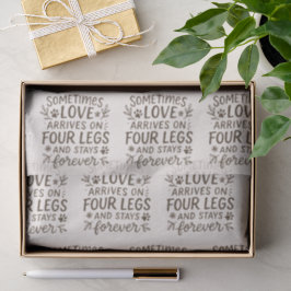 Botanisches Design Pfotenabdrücke Soft Ivory Seidenpapier