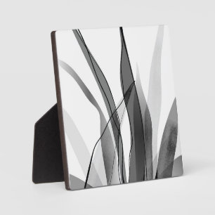 Botanisches Design Schwarz-Weiß Fotoplatte