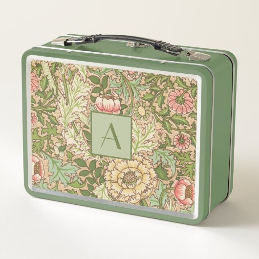 Botanisches Design William Morris Muster Metall Brotdose (Rückseite)