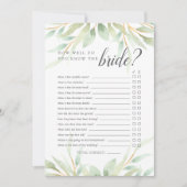 Botanisches Doppelseitiges Brautparty Einladung (Vorderseite)