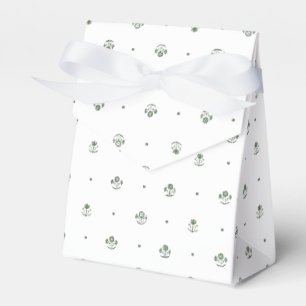 Botanisches Dunkelgrün & Weiß Botanischer Blockdru Geschenkschachtel