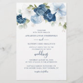 Botanisches Dusty Blue Greenerity Budget Hochzeit Briefpapier (Vorderseite)