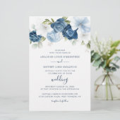 Botanisches Dusty Blue Greenerity Budget Hochzeit Briefpapier (Stehend Vorderseite)