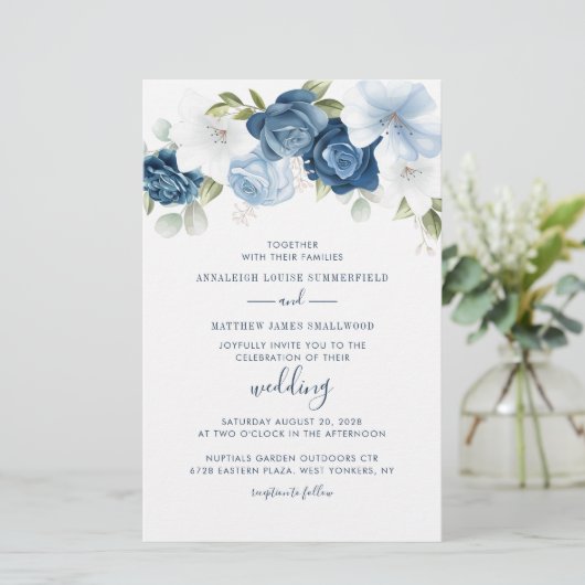 Botanisches Dusty Blue Greenerity Budget Hochzeit Briefpapier (Stehend Vorderseite)