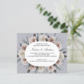 Botanisches Dusty Rose Gray Wedding Probe Dinner (Stehend Vorderseite)