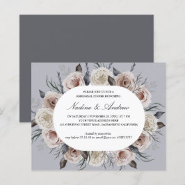 Botanisches Dusty Rose Gray Wedding Probe Dinner
