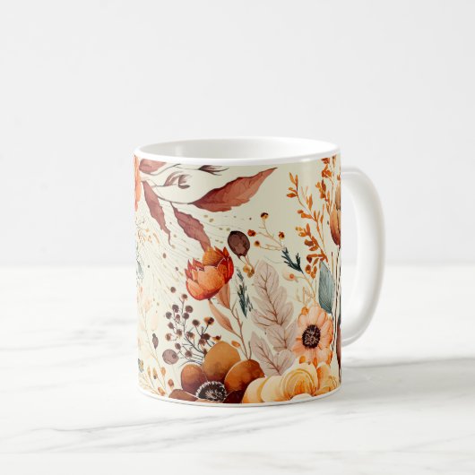 botanisches Eigenblättern Kaffeetasse (VorderseiteRechts)