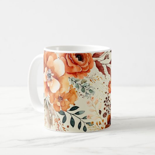 botanisches Eigenblättern Kaffeetasse (Vorderseite Links)