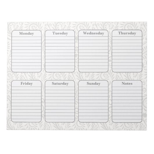 Botanisches einfaches Weekly-Planer-Abreißen Notizblock (Vorderseite)