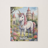 Botanisches Einhorn Personalisiertes Girl Puzzle (Vertikal)