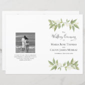 Botanisches Elegant Grüne Hochzeitsservice Program (Vorne/Hinten)