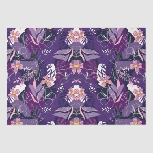 Botanisches Elegantes Blumengebirge Blume Grünes L Seidenpapier (Vorderseite)