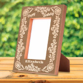 Botanisches Elegantes Blumengestein Geburtstag & N Geätzte Rahmen