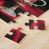 Botanisches Elegantes Bouquet Rote Rosen Puzzle (Seite)