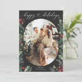 Botanisches Elegantes Foto Feiertagskarte (Stehend Vorderseite)