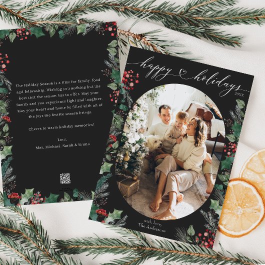 Botanisches Elegantes Foto Feiertagskarte