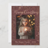 Botanisches Elegantes Foto Frohe Weihnachten (Vorderseite)