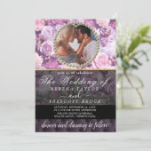 Botanisches elegantes Foto Hochzeit in einem Einladung (Stehend Vorderseite)