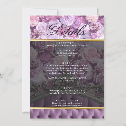 Botanisches elegantes Foto Hochzeit in einem Einladung (Rückseite)