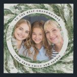Botanisches, elegantes Foto im Wasserfarbenkranz Künstlicher Leinwanddruck<br><div class="desc">Aquarellkranz eukalyptus botanisches elegantes Foto Geschenk. Großmutter Text kann angepasst werden,  um zu sagen,  Mama,  Papa,  Großvater,  Bruder,  Onkel,  Schwester,  Tante,  Jungfrau,  missbräuchlich jeder Text Ihrer Wahl. Ein atemberaubendes,  elegantes Design.</div>