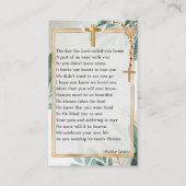 Botanisches Elegantes Gedenkgebet Fotokarte Visitenkarte (Rückseite)