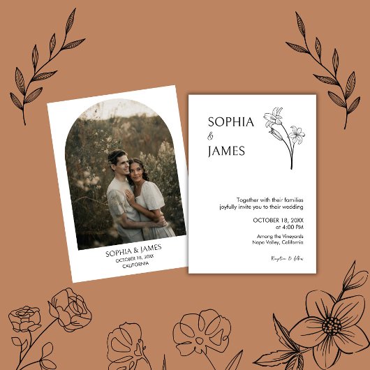 Botanisches Elegantes Minimalistisches Hochzeitser Save The Date