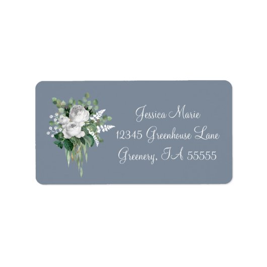 Botanisches Elegantes Skript Adressaufkleber (Vorne)