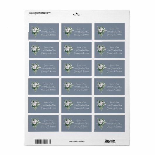 Botanisches Elegantes Skript Adressaufkleber (Vorne)