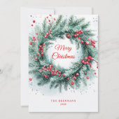 Botanisches Elegantes Weihnachtslied Feiertagskarte (Vorderseite)