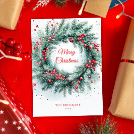 Botanisches Elegantes Weihnachtslied Feiertagskarte