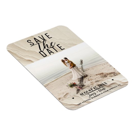 Botanisches Elfenbein Bohemisch texturierter Rett  Magnet (Rechte Seite)