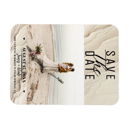 Botanisches Elfenbein Bohemisch texturierter Rett  Magnet (Horizontal)