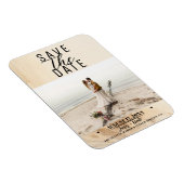 Botanisches Elfenbein Bohemisch texturierter Rett Magnet (Rechte Seite)