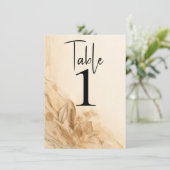 Botanisches Elfenbein-Bohemischer Texturiertisch Einladung (Stehend Vorderseite)