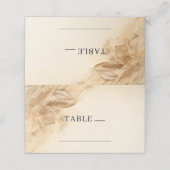 Botanisches Elfenbein-Bohemischer Texturiertisch Platzkarte (Außenseite Aufgefaltet)