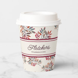 Botanisches Elfenbein Lila Herbstlaube individuell Pappbecher