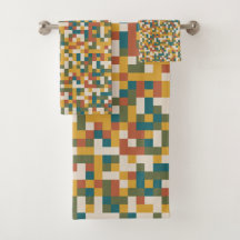 Botanisches Erdige Moderne Boho Pixel Muster
