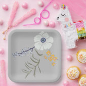 Botanisches Ereignis der Blume Gelb Blau Pappteller (Party)