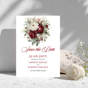 Botanisches Erröten Burgunder Grünzeug Save The Da Date